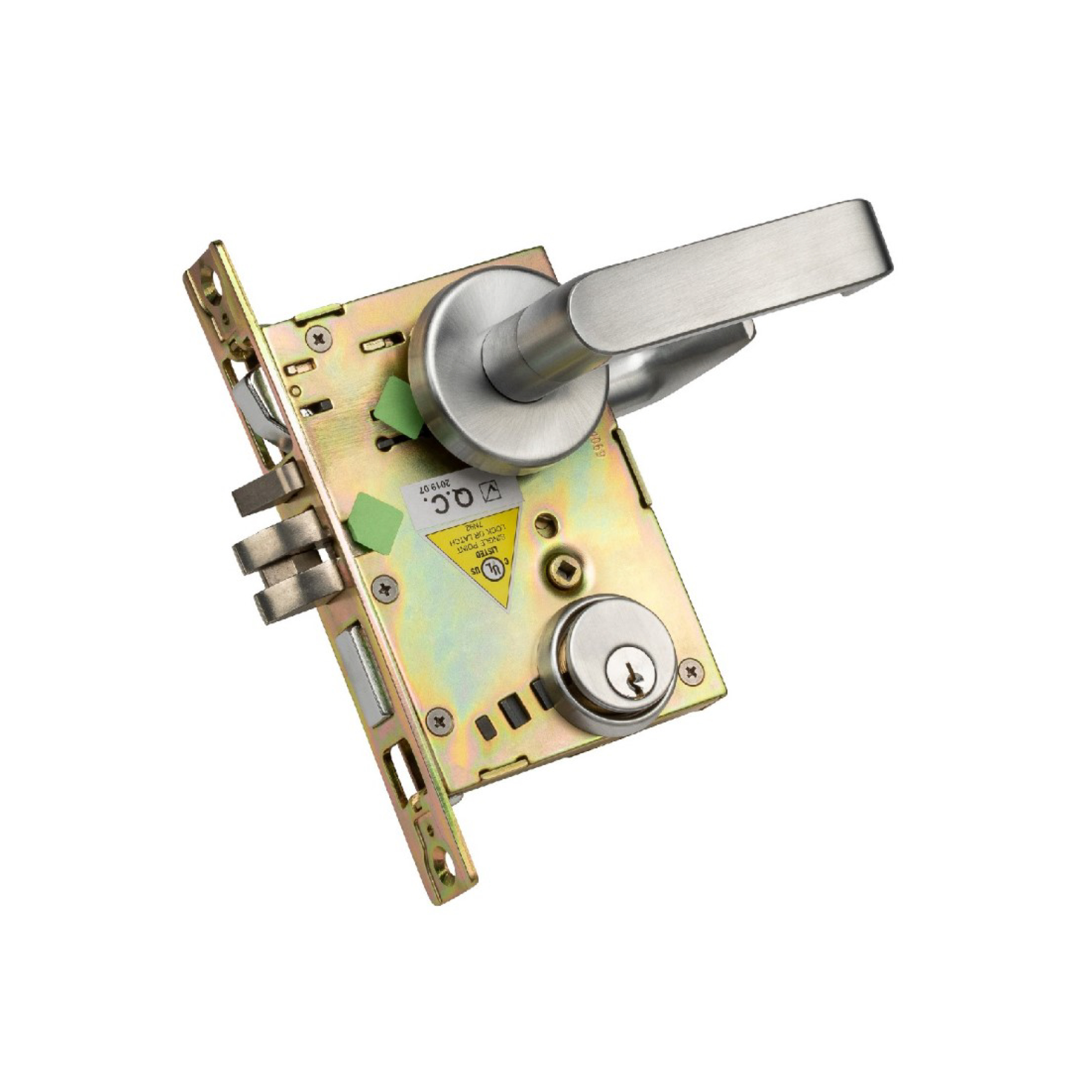 Trans Atlantic DXML Series Mortise Lock Door Handle — Brushed Chrome, Grade 1, Left-Handed Lever, Model# DL-DXML70SSLH-US26D